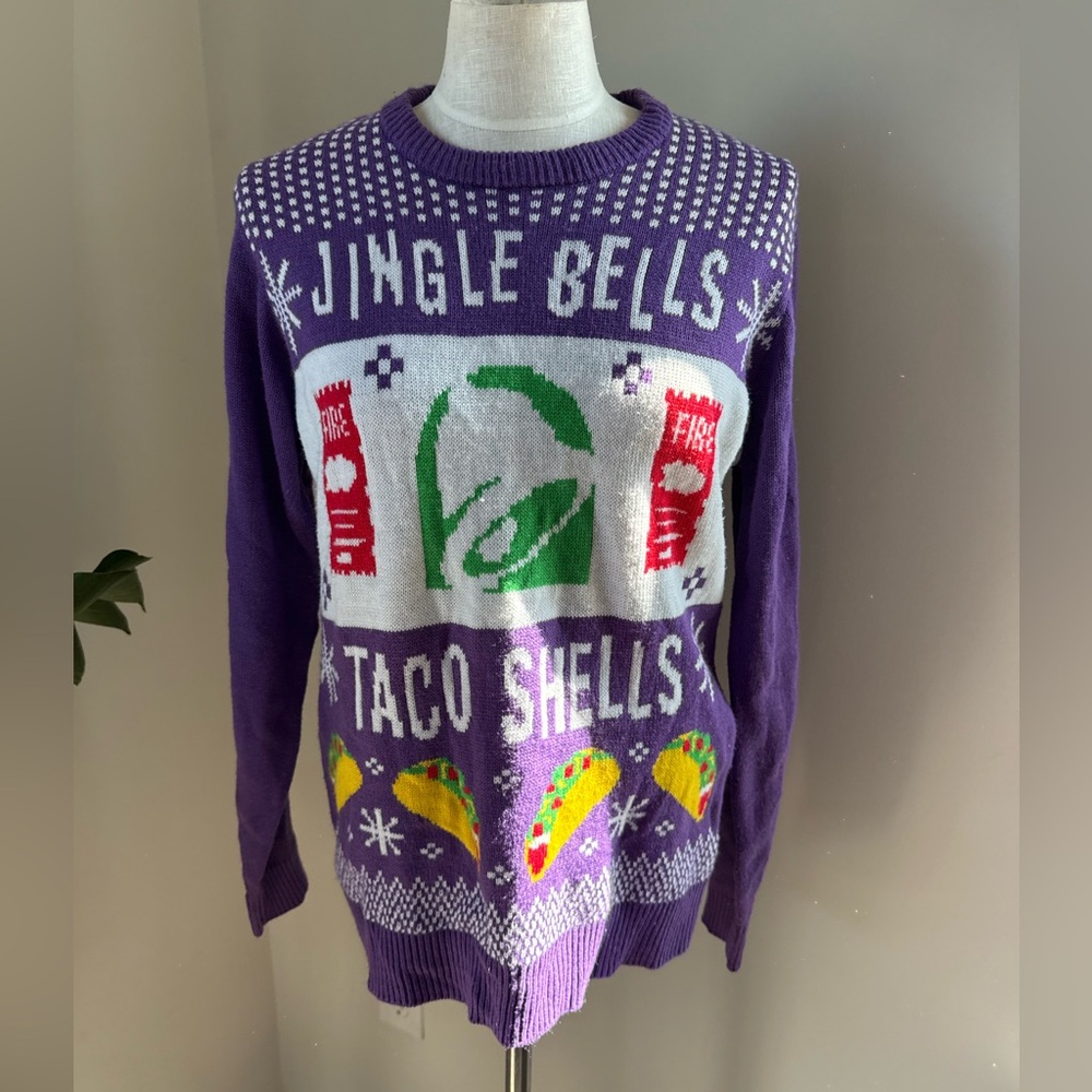 Ugly Christmas Sweater Jingle Bells & Taco Shells Taco Bell